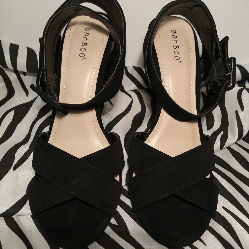 Beautiful Black Bamboo Brand Heels
